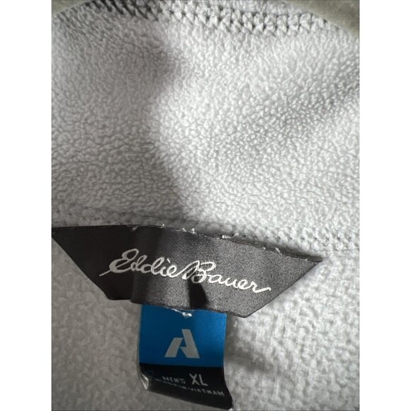 Eddie Bauer Men's Fleece Sweater XL 1/4 Zip Green Pocket Pullover Long Sleeve - Picture 8 of 10